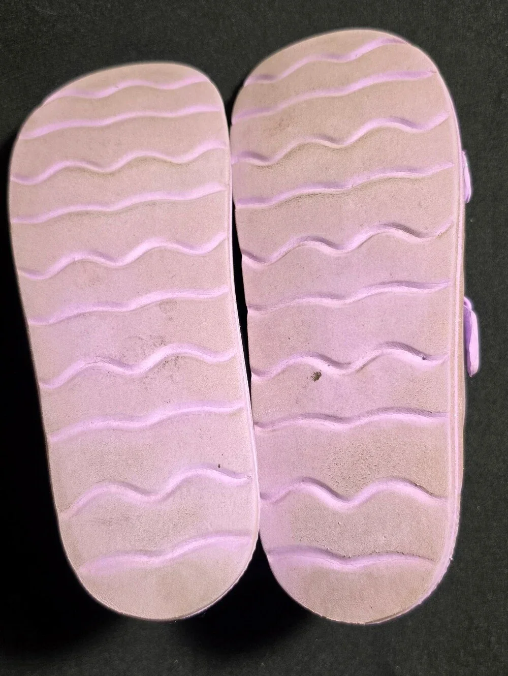 Kids Lavender Double-Strap Glitter Slide Sandals